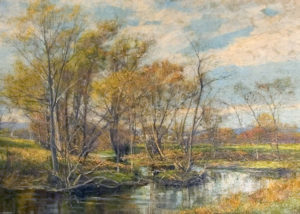 “New England Landscape with Stream”