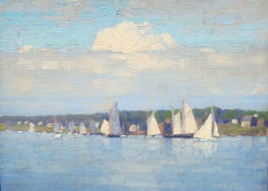 Cochran's "Port Clyde". A sailing scene on a calm, sunny day