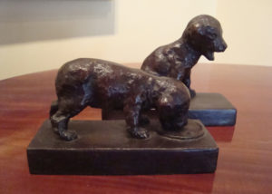 Edith Parsons' “Puppy Bookends” bronze.