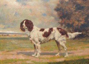 Andre Marchand's “Ĕpagneul Français”. Depicting a dog.