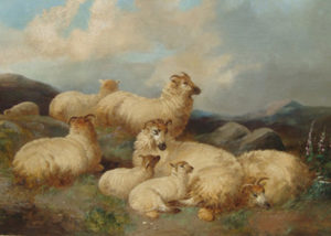 “Sheep in a Moorland Landscape”