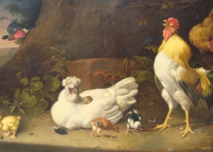 “Rooster and Fowl in a Landscape” Available at Stanford Fine Art Gallery in Nashville TN