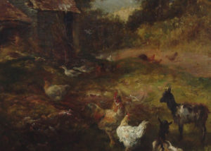 “Pastoral Scene with Chickens and Goats” Available at Stanford Fine Art Gallery in Nashville TN