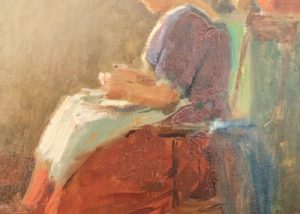 “Girl Sewing”