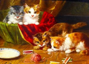 “Kittens Playing with Yarn”